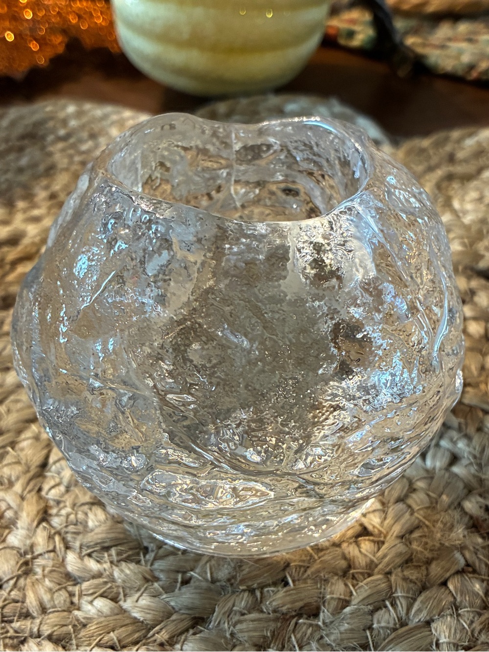 Ice ball tea light holder